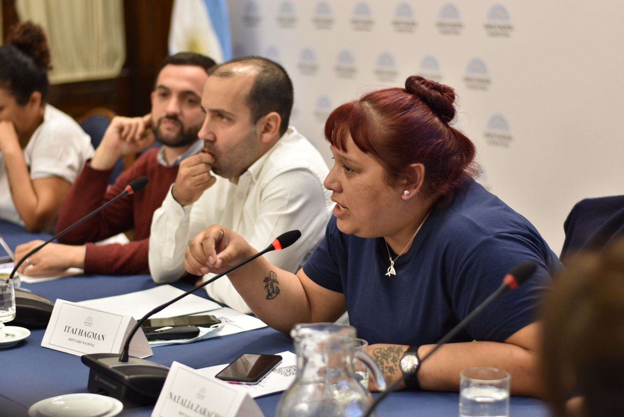 Itai Hagman y Natalia Zaracho en el Congreso de la Nacional